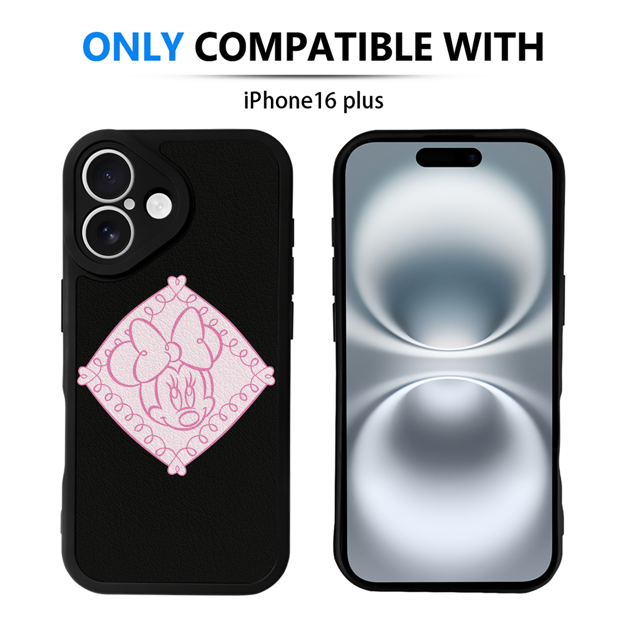 （画像用） ミッキーマウス Mickey Mouse 【iPhone 16シリーズ対応】シリコンスマホケース（レザー調） 材質：シリコン